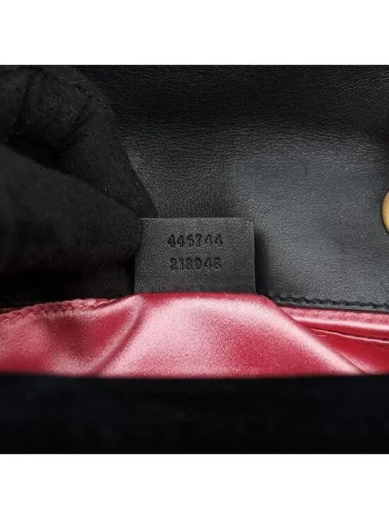 Gucci GG Marmont Black Multicolor Velour Messenger Bag - Picture 11 of 16